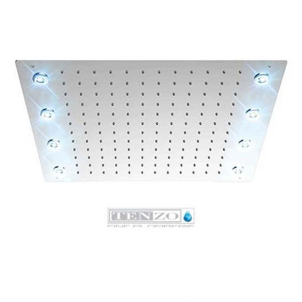 Ceiling shwr head 43x53cm (17x21in) LED (8x) chrome
