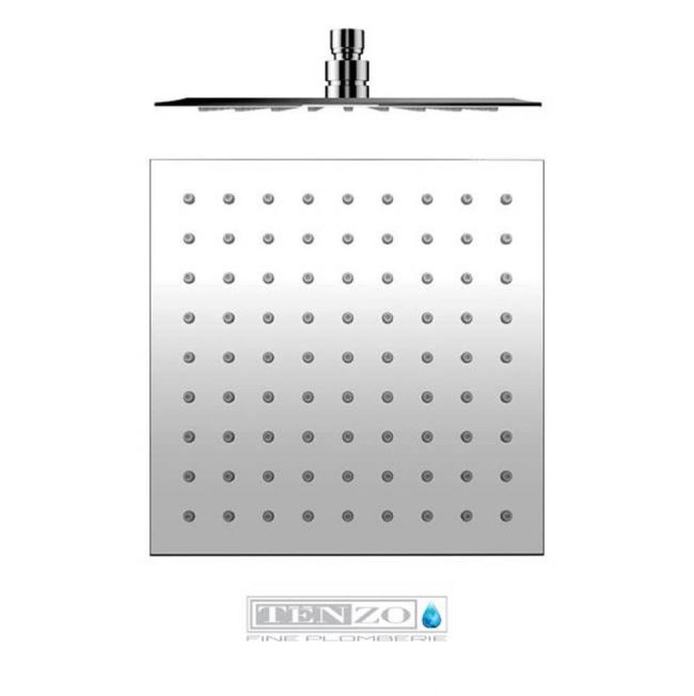 shower head square 20x20cm [8in] stainless steel 2mm chrome