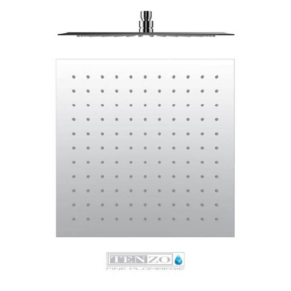 shower head square 25x25cm [10in] stainless steel 2mm chrome