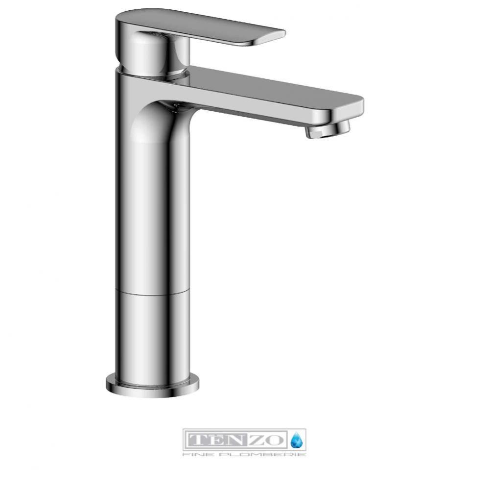 Delano single hole tall lavatory faucet chrome with (overflow) drain