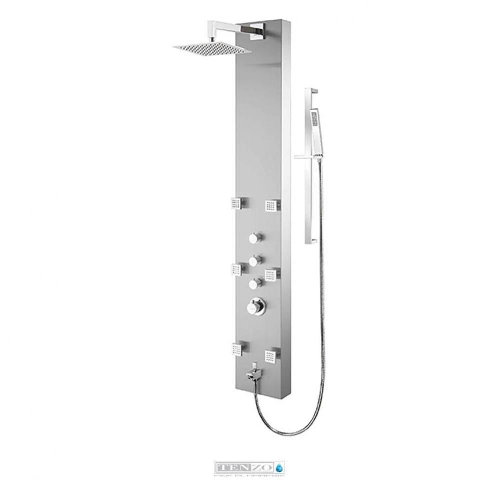 Shower Col. Stainless Steel [Sh. Head 6 Jets Hand Shwr] Thermo./Vol. Ctrl Valve Brushed
