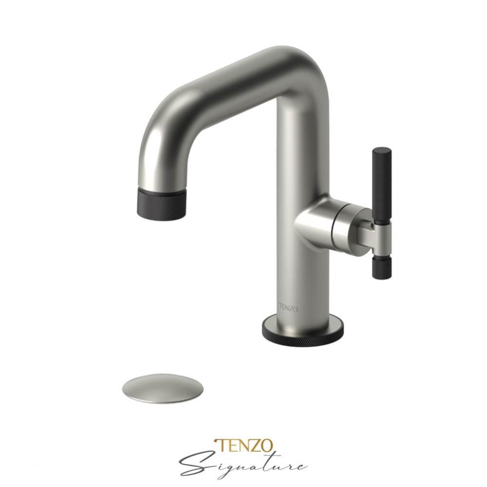 Single hole lavatory faucet with (W/O overflow) drain Bellacio-F brushed nickel/matte black