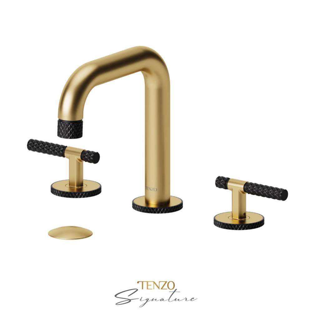 8'' lavatory faucet with (overflow) drain Bellacio-C brushed gold/matte black