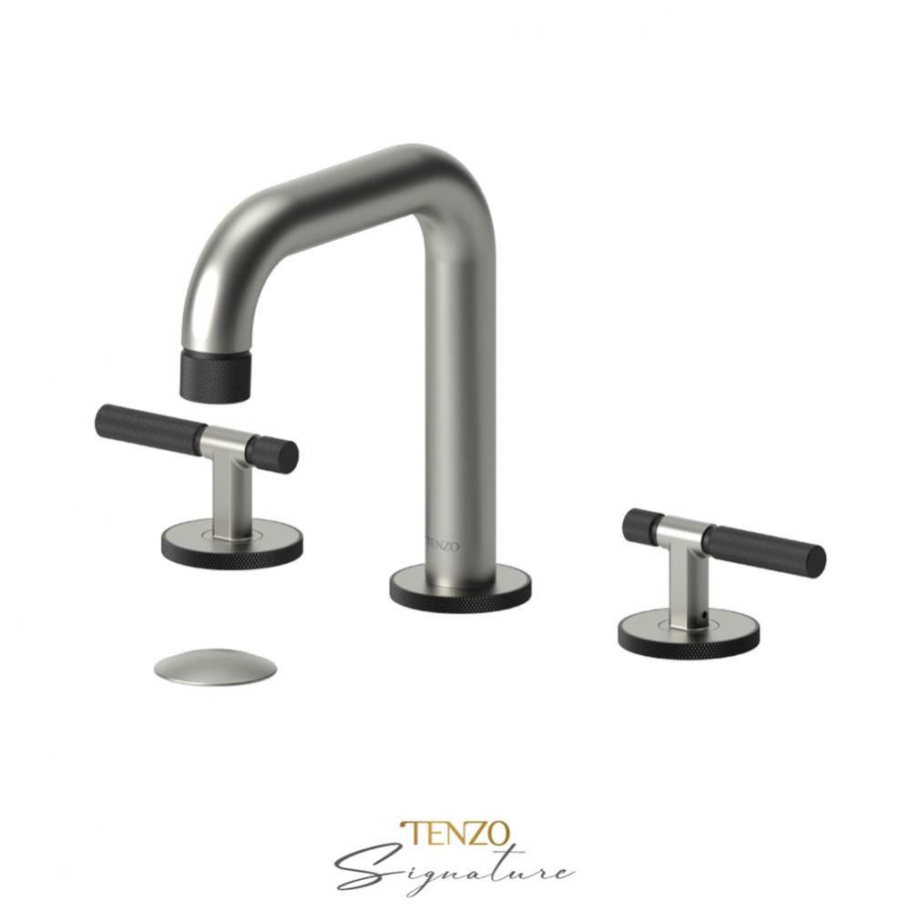 8'' lavatory faucet with (overflow) drain Bellacio-F brushed nickel/matte black