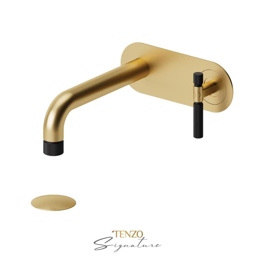 Trim for wall mount lav. faucet (W/O overflow) drain Bellacio-F brushed gold/matte black