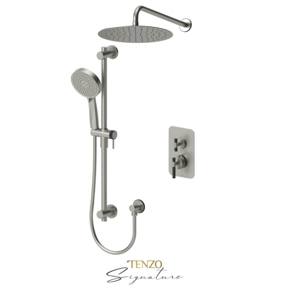 T-Box kit 3 fcts pres bal Bellacio-F brushed nickel  / matte black