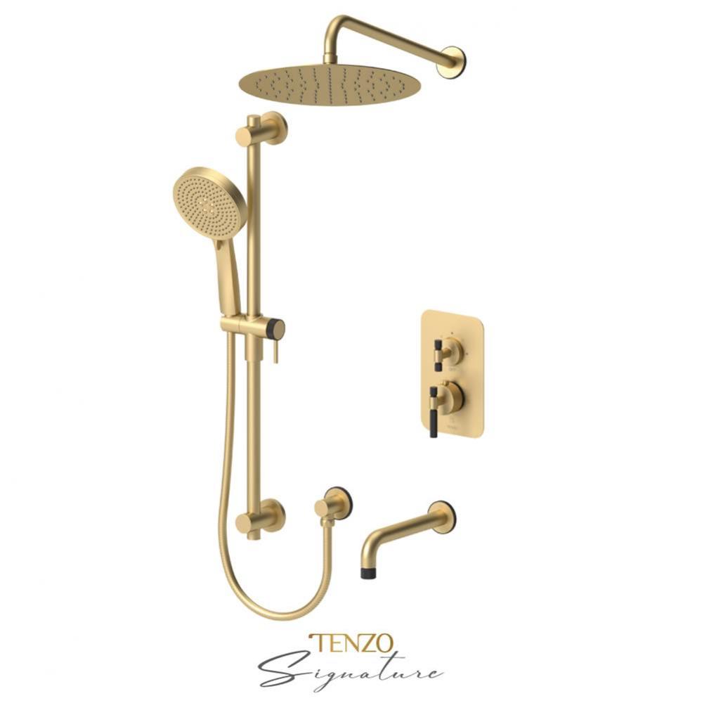 T-Box valve 3 fcts thermo Bellacio-F brushed gold/matte black