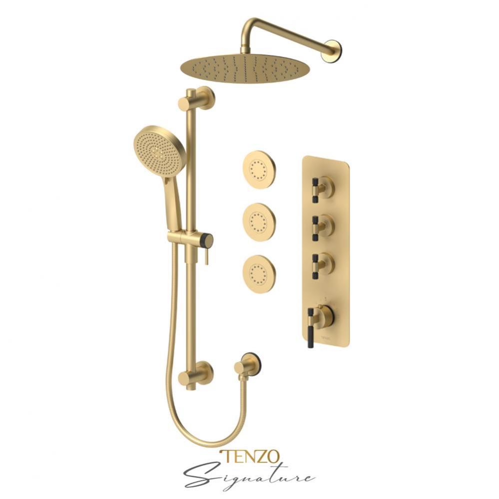 Trim for Extenza valve 3 fcts thermo Bellacio-F brushed gold/matte black