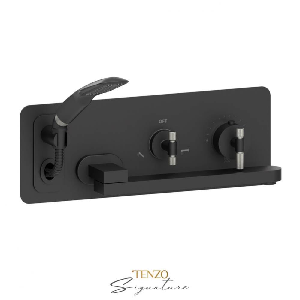 Trim for wall mount tub faucet with swivel spout Bellacio-F matte black/brushed nickel