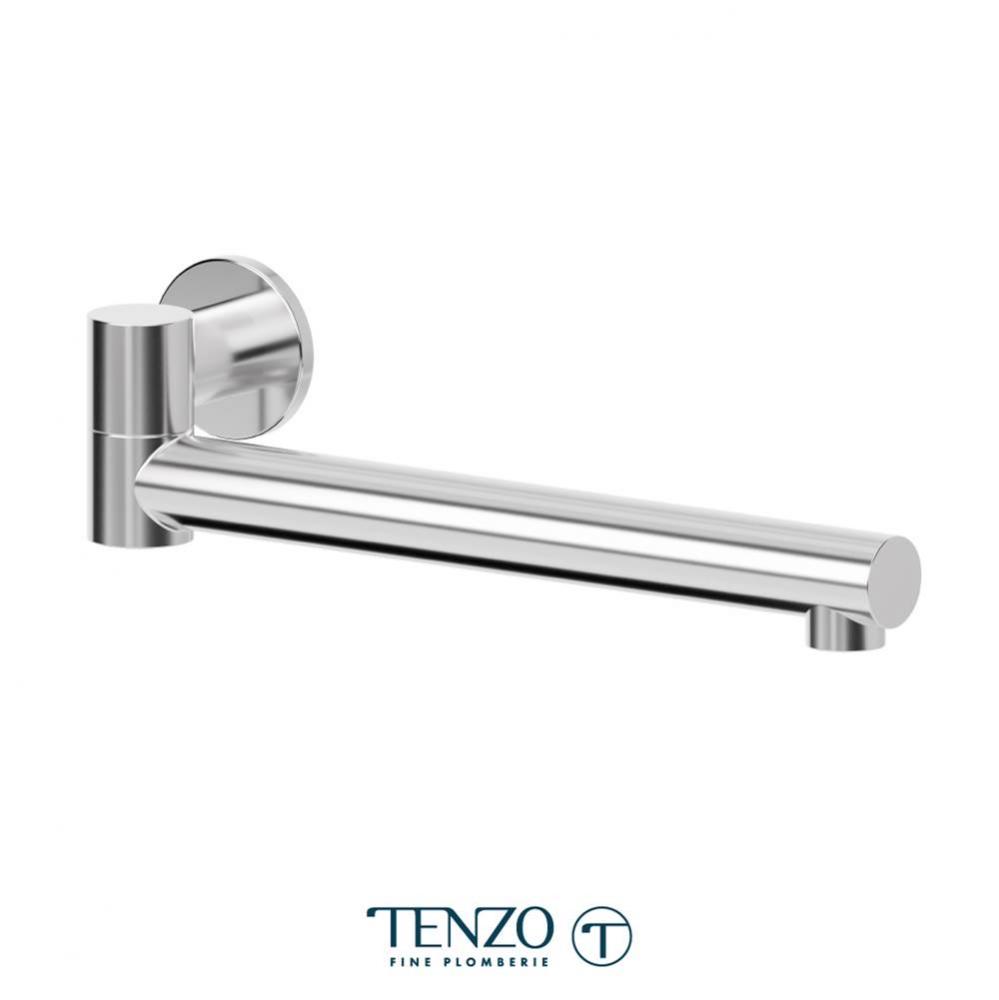 Wall mount swivel spout 30cm (12in) brass chrome