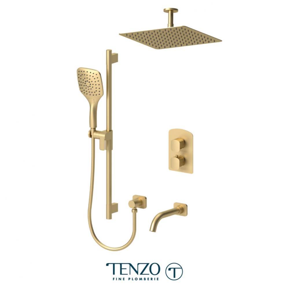 Trim for Delano T-Box kit 2 functions thermo brushed gold finish