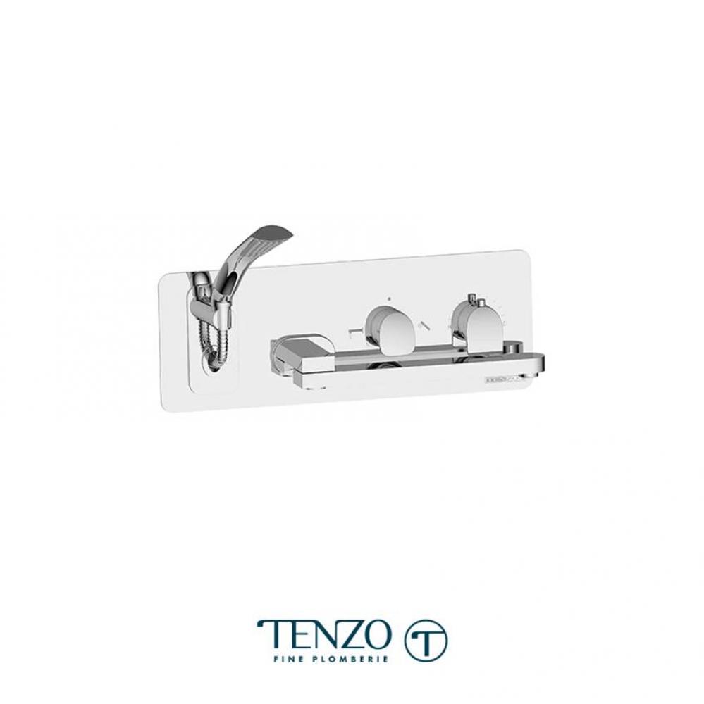 Wall Mount Tub Faucet With Swivel Spout Nuevo Chrome