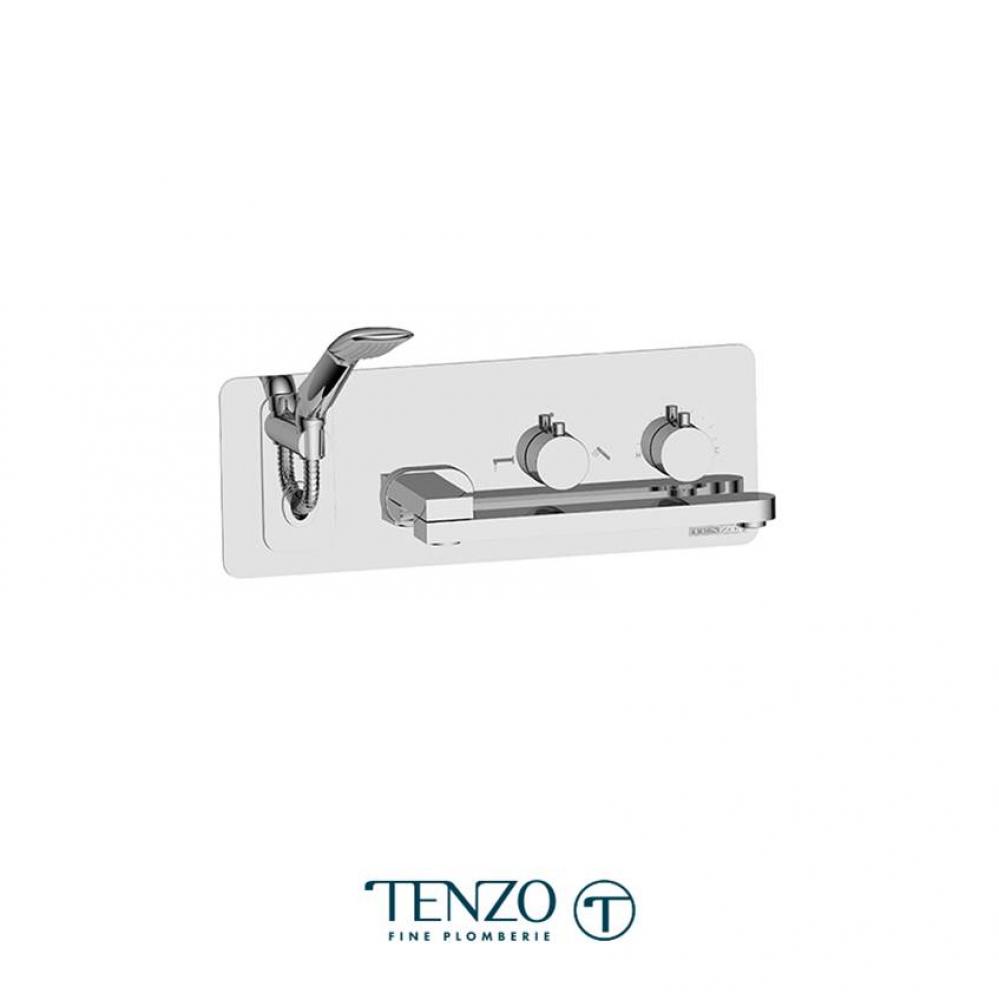 Wall Mount Tub Faucet With Swivel Spout Rundo Chrome