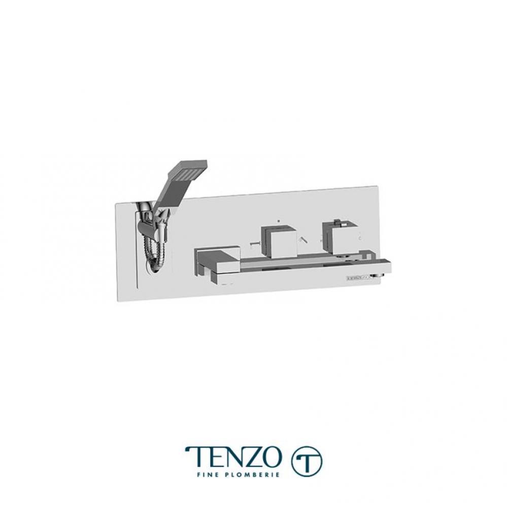 Trim for wall mount tub faucet with swivel spout Slick chrome