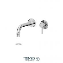 Tenzo F-ALY14-W-CR - Trim for Alyss wall mount lavatory faucet 2 finishing plates chrome with W/O (overflow) drain