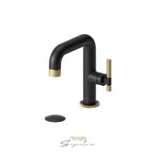 Tenzo BE10-C-P-BG-MB - Single hole lavatory faucet with (overflow) drain Bellacio-C brushed gold/matte black