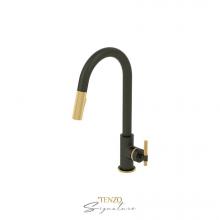 Tenzo BE130-C-MB-BG - Single-handle kitchen faucet Bellacio with pull-down & 2-Function hand shower matte black / br