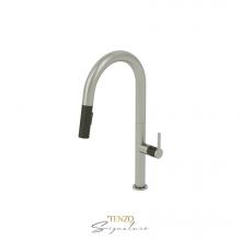 Tenzo CA130-SS-MB - Single-handle kitchen faucet Calozy with pull-down & 2-Function hand shower stainless steel /