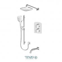 Tenzo DET33-501145-CR - Delano T-Box kit 3 functions thermo chrome finish