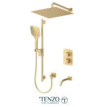 Tenzo DEPB33-501135-BG - Delano T-Box kit 3 functions pres bal brushed gold finish