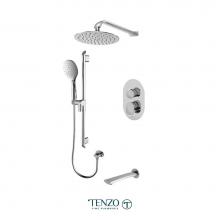 Tenzo FLPB33-501115-CR - Fluvia T-Box kit 3 functions pres bal chrome finish