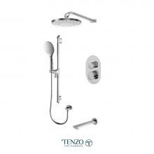 Tenzo FLPB33-501145-CR - Fluvia T-Box kit 3 functions pres bal chrome finish