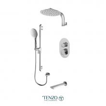 Tenzo FLPB33-501195-CR - Fluvia T-Box kit 3 functions pres bal chrome finish