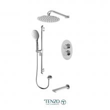 Tenzo F-FLT33-501115-CR - Trim for Fluvia T-Box kit 3 functions thermo chrome finish