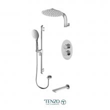 Tenzo FLT33-501195-CR - Fluvia T-Box kit 3 functions thermo chrome finish