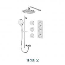 Tenzo FLT43-572168-CR - Fluvia Extenza kit 3 functions thermo chrome finish