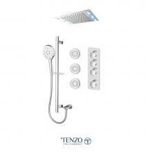 Tenzo F-FLT43-592438-CR - Trim for Fluvia Extenza kit 3 functions thermo chrome finish