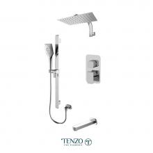 Tenzo QUPB33-501195-CR - Quantum T-Box kit 3 functions pres bal chrome finish