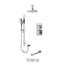 Tenzo F-QUPB33-511345-CR - Trim for Quantum T-Box kit 3 functions pres bal chrome finish