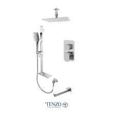 Tenzo F-QUPB33-513315-CR - Trim for Quantum T-Box kit 3 functions pres bal chrome finish