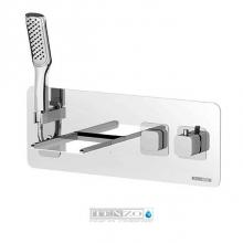 Tenzo QU62-CR - Nissima wall bathtub faucet Quantum thermo hidden hose waterfall DEL finish chrome