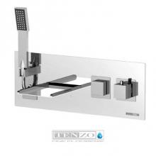 Tenzo SL61-CR - Nissima wall bathtub faucet Slik thermo hidden hose waterfall finish chrome