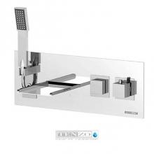 Tenzo SL62-CR - Nissima wall bathtub faucet Slik thermo hidden hose waterfall DEL finish chrome