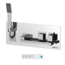 Tenzo SL64-CR - Nissima wall bathtub faucet Slik thermo hidden hose swivel spout finish chrome