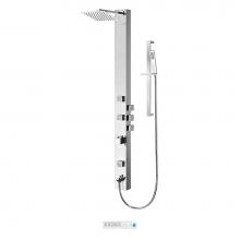 Tenzo TZSTC-18-S8 - Shower Col. Stainless Steel [Sh. Head 3 Jets Hand Shwr] Thermo./Vol. Ctrl Valve Chrome