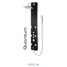 Tenzo TZG1-48-QU/S812 - Shower Col. Tempered Glass Quantum [Sh. Head 6 Jets Hand Shwr] Thermo./Vol. Ctrl Valve #48 Finish