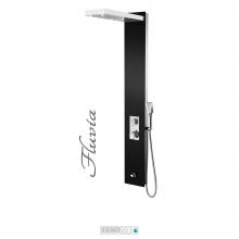 Tenzo TZG13-47-FL/3L - Shower Col. Tempered Glass Fluvia [Sh. Head Led Hand Shwr Spout] Thermo./Div. Valve #47 Finish