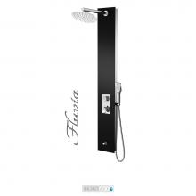 Tenzo TZG13-13-FL/S10 - Shower Col. Tempered Glass Fluvia [Sh. Head Hand Shwr Spout] Thermo./Div. Valve #13 Finish