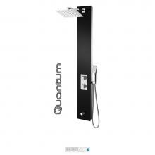 Tenzo TZG13-WT-QU/S812 - Shower Col. Tempered Glass Quantum [Sh. Head Hand Shwr Spout] Thermo./Div. Valve White Finish