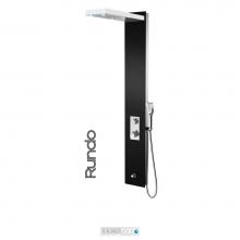 Tenzo TZG13-45-RU/3L - Shower Col. Tempered Glass Rundo [Sh. Head Led Hand Shwr Spout] Thermo./Div. Valve #45 Finish