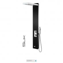 Tenzo TZG13-13-SL/3L - Shower Col. Tempered Glass Slik [Sh. Head Led Hand Shwr Spout] Thermo./Div. Valve #13 Finish