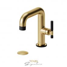 Tenzo BE10-C-W-BG-MB - Single hole lavatory faucet with (W/O overflow) drain Bellacio-C brushed gold/matte black