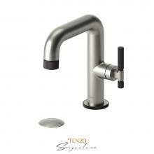 Tenzo BE10-F-W-BN-MB - Single hole lavatory faucet with (W/O overflow) drain Bellacio-F brushed nickel/matte black