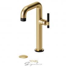 Tenzo BE10H-C-W-BG-MB - Tall single lavatory faucet with (W/O overflow) drain Bellacio-C brushed gold/matte black
