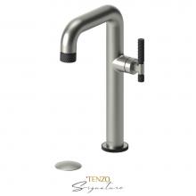 Tenzo BE10H-C-W-BN-MB - Tall single lavatory faucet with (W/O overflow) drain Bellacio-C brushed nickel/matte black