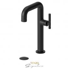 Tenzo BE10H-C-P-MB - Tall single lavatory faucet with (overflow) drain Bellacio-C matte black